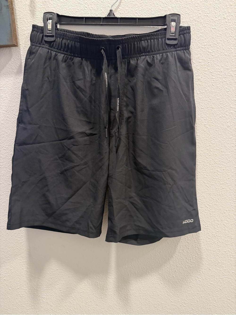 HUGO Black Athletic Drawstring Performance Shorts